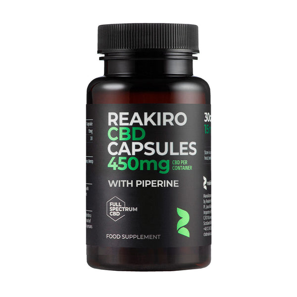 Cápsulas Veganas de CBD 450mg 30 unidades - Espectro Completo Reakiro | NaturaPoint