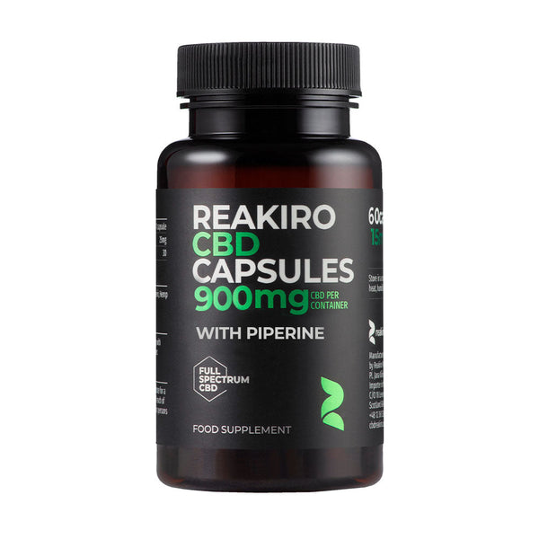 Cápsulas Veganas de CBD 900mg 60 unidades - Espectro Completo Reakiro | NaturaPoint