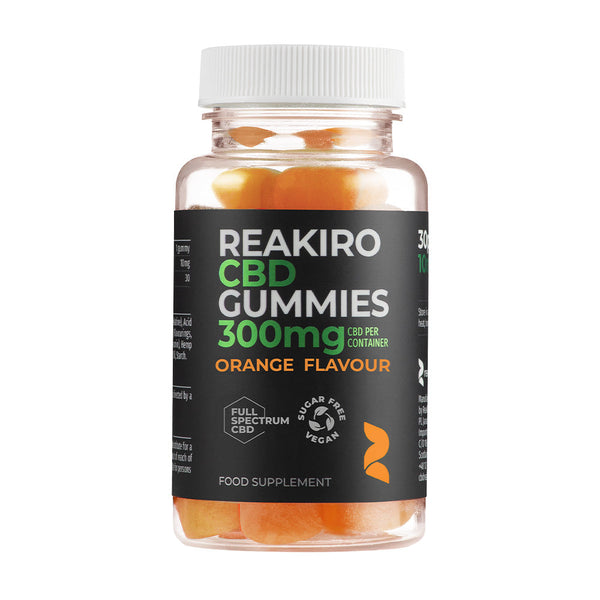 Gomitas Veganas de CBD 300mg 30pcs - Sabor Naranja Reakiro | NaturaPoint