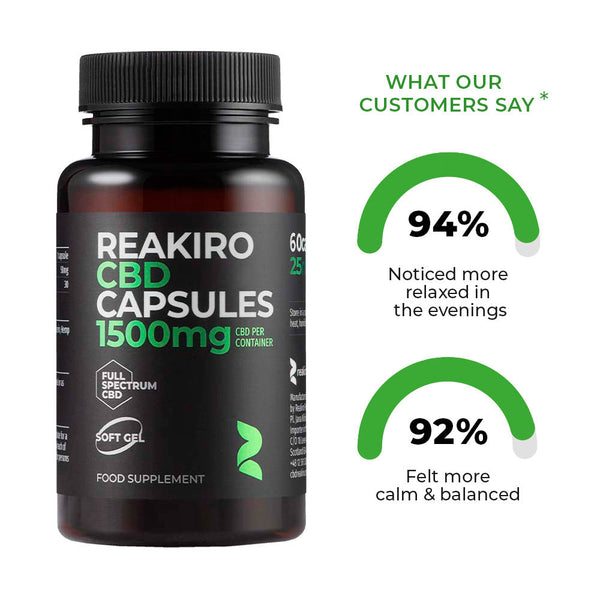 Cápsulas de CBD 1500mg 60 unidades - Espectro Completo Reakiro | NaturaPoint