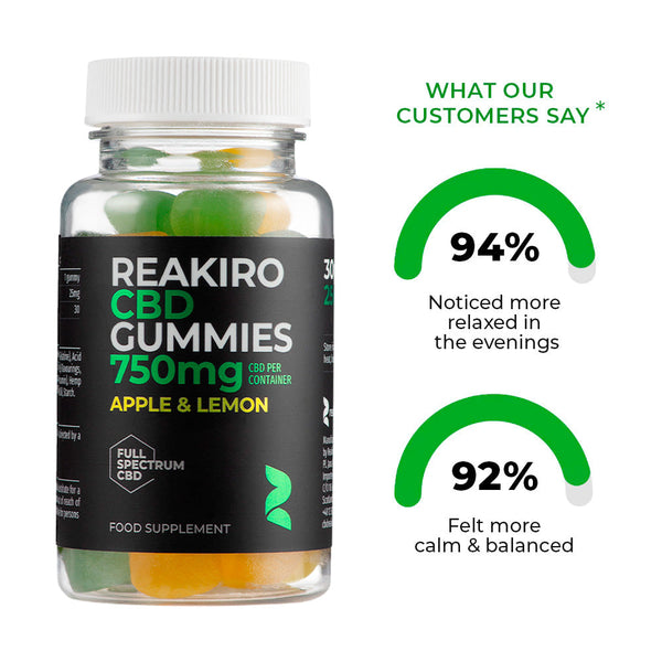 Gomitas de CBD 750mg 30pcs - Espectro Completo Reakiro | NaturaPoint