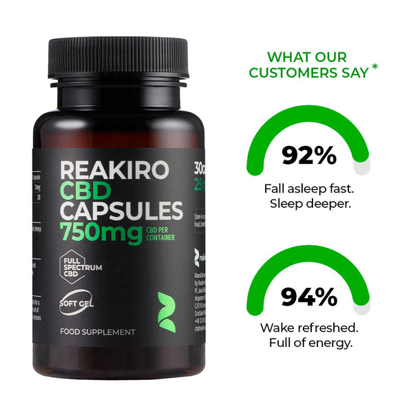 Cápsulas de CBD 750mg 30 unidades - Espectro Completo Reakiro | NaturaPoint