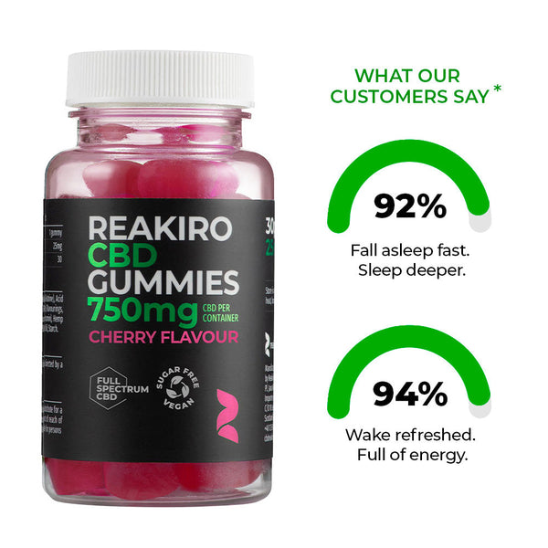 Gomitas de CBD Veganas 750mg 30pcs - Sabor Cereza Reakiro | NaturaPoint