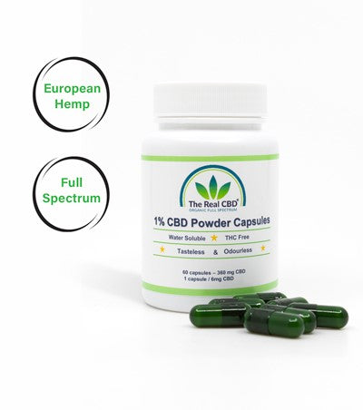 Polvo CBD soluble en agua 1% en cápsulas The Real CBD | NaturaPoint