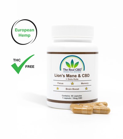 Cápsulas de CBD y Melena de León -con Gotu kola añadido. The Real CBD | NaturaPoint